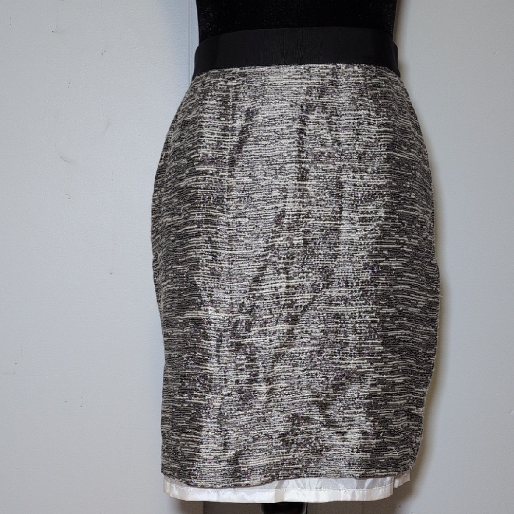 Kate Spade Textured Black and White Pencil Skirt